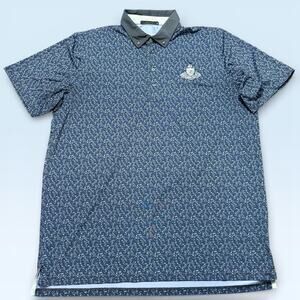 Greyson Polo Shirt Mens Extra Large Blue Geometric Portmarnock Golf Club